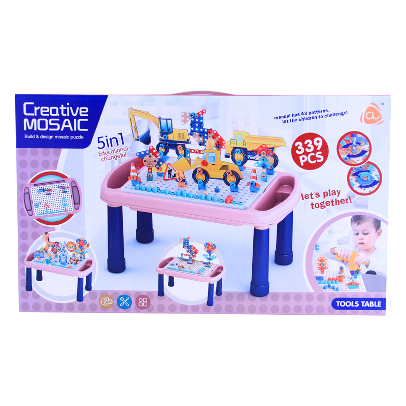 Խաղային սեղան Creative Mosaic 636-10A կոնստրուկտոր 5-ը 1-ում 339 կտոր 3+