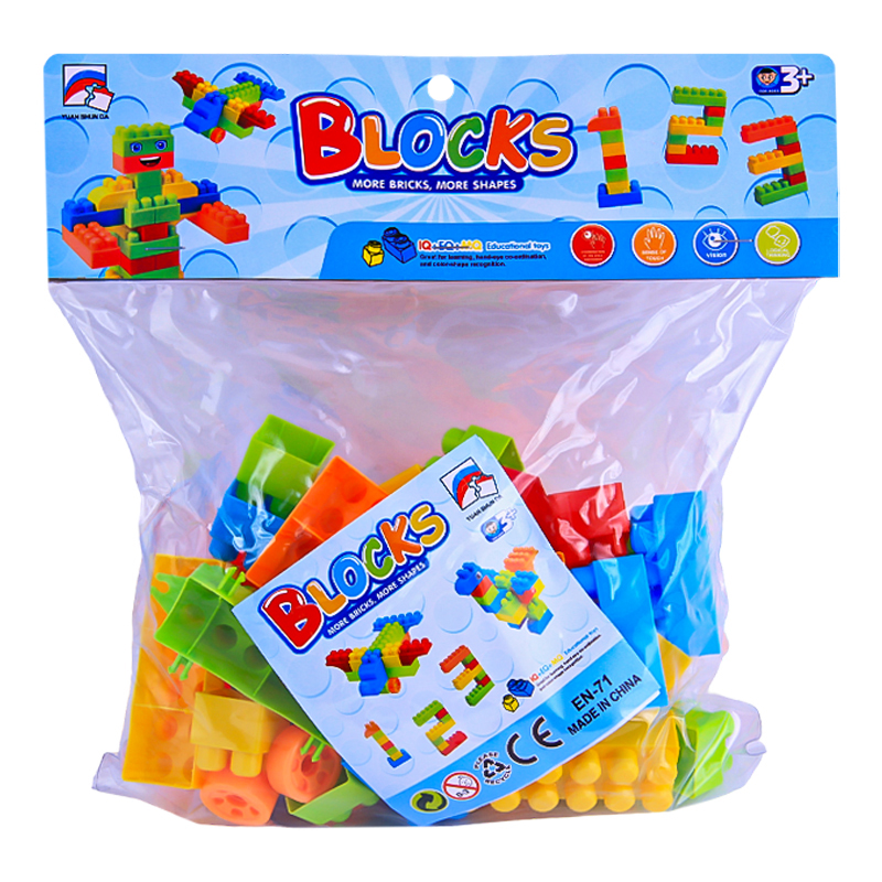 Խաղ պլաստմասե կոնստրուկտոր Blocks DIY EN-71 շինարարության համար 50 կտոր 3+