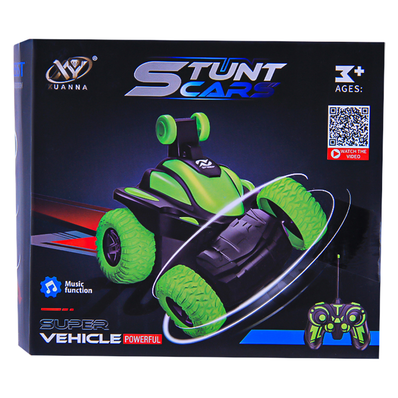 Խաղալիք ռադիոկառավարվող կասկադյորական մեքենա հեռակառավարման վահանակով Stunt Cars 655-22 360° պտտվող 3+ 2