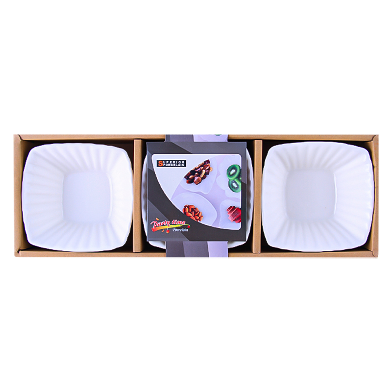 Աղցանամանների հավաքածու PTime AG241-8-142 սպիտակ 9սմ 3 հատ