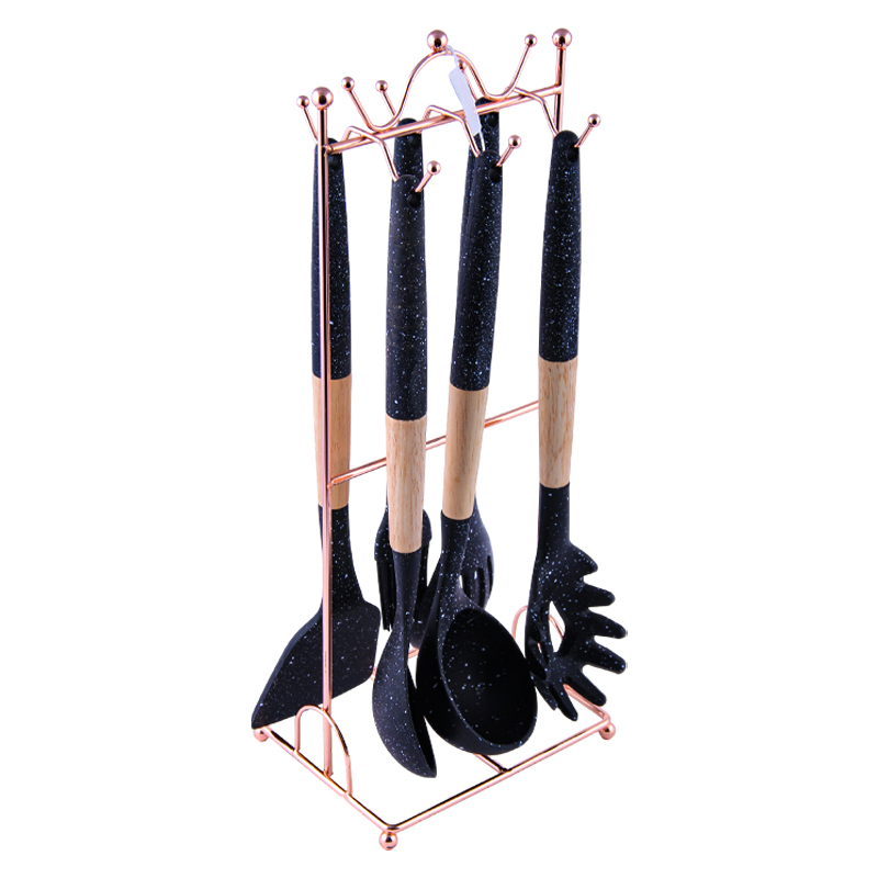 Խառնիչների հավաքածու AG241-15-8 սև սիլիկոն/փայտ 7 կտոր 2