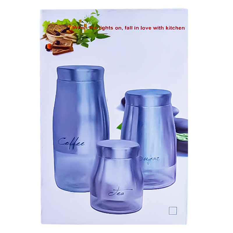 Խոհանոցային տարաների հավաքածու AG241-16-14 ապակի/չժանգոտվող պողպատ 3 հատ 2