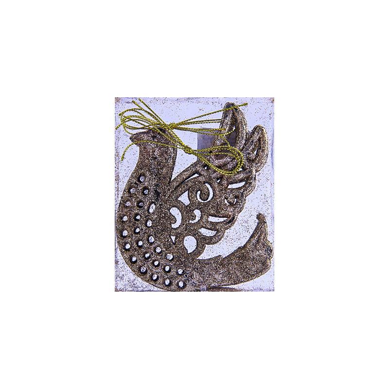 Տոնածառի դեկորատիվ խաղալիքների հավաքածու աղավնու տեսքով AG241-41-20 գունավոր փայլով 6 հատ