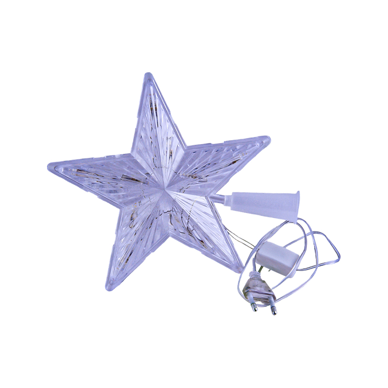 Տոնածառի խաղալիք գագաթի աստղ սպիտակ լույսով AG241-43-8 փոքր