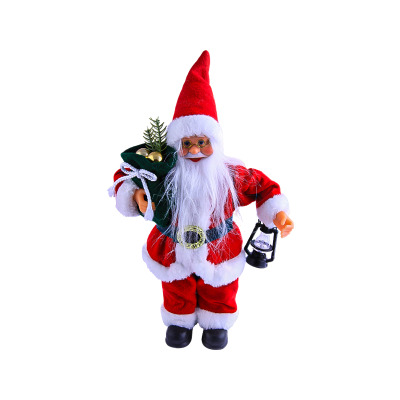 Ամանորյա զարդարանք Ձմեռ պապ լապտերով և պարկով AG241-46-2 30սմ