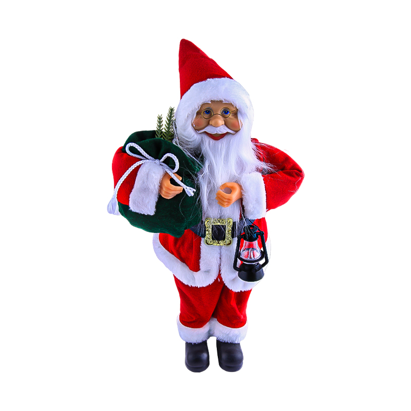 Ամանորյա զարդարանք Ձմեռ պապ լապտերով և պարկով AG241-46-2 45սմ