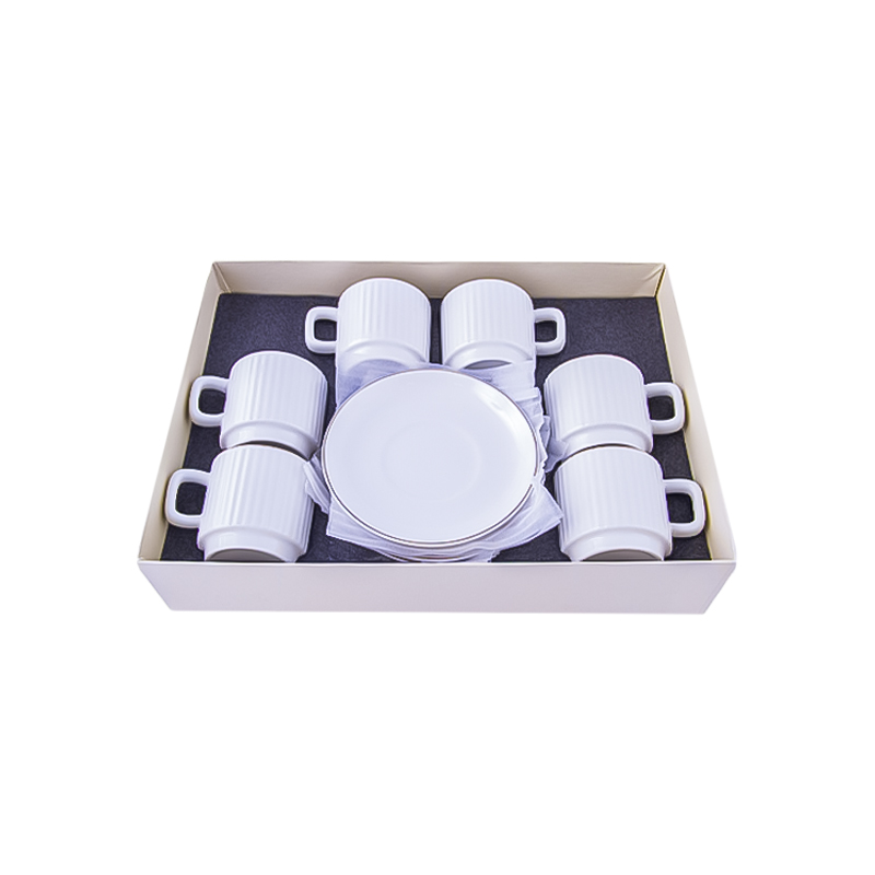 Սուրճի բաժակ AG242-1-31 սպիտակ կերամիկա ոսկեգույն եզրագծով 6 հատ 2