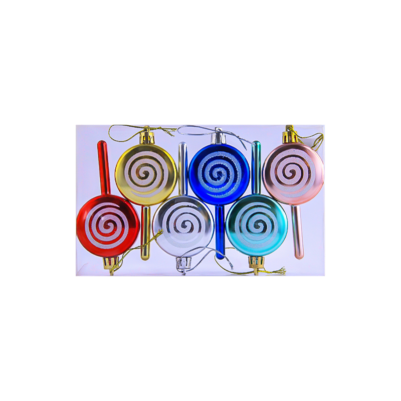 Տոնածառի խաղալիքների հավաքածու սառնաշաքարի փայտիկների տեսքով AG242-47-1 10սմ 6 հատ