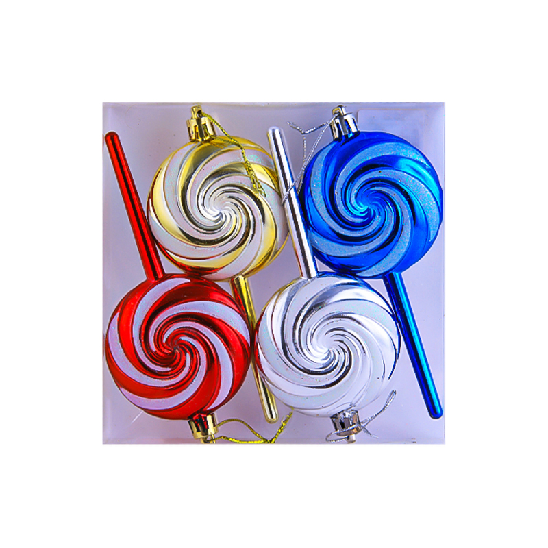 Տոնածառի խաղալիքների հավաքածու սառնաշաքարի փայտիկների տեսքով AG242-47-30 14սմ 4 հատ