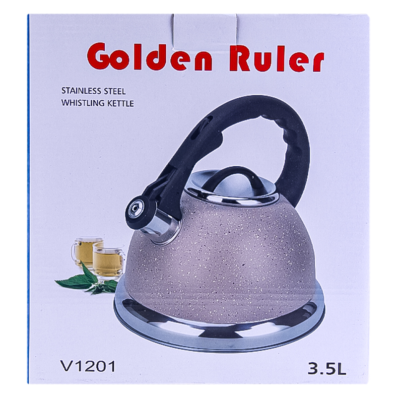 Թեյնիկ սուլիչով AA242-7-3 կարմիր չժանգոտվող պողպատ պլաստմասսե բռնակով 3․5լ 2