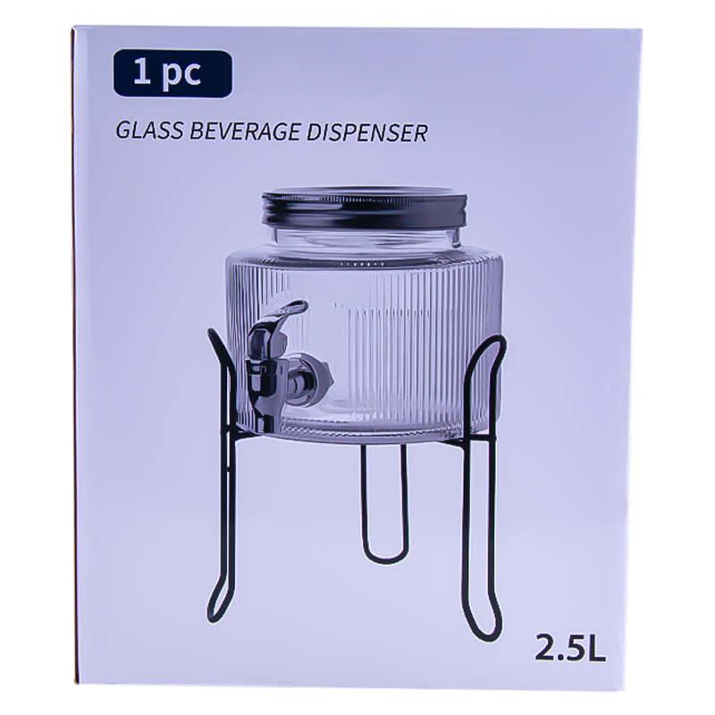 Գրաֆին ծորակով AG243-22-43 ապակի մետաղական տակդիրով 2500մլ 2