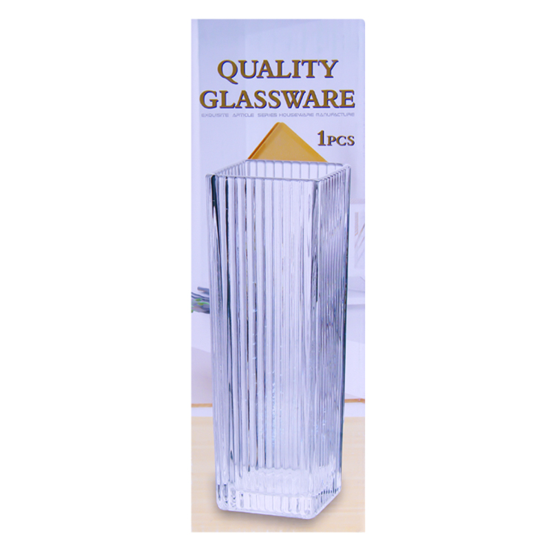 Դեկորատիվ ծաղկաման AG243-1-62 մոխրագույն ապակի 10x30սմ 2