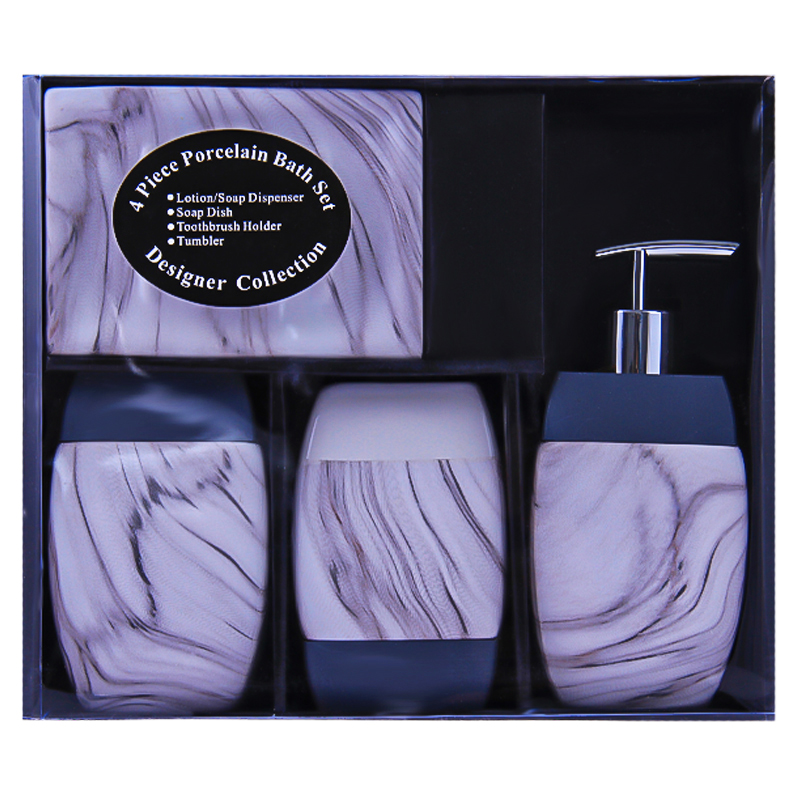 Լոգարանի պարագաների հավաքածու AG242-16-3 մոխրագույն մարմար 4 կտոր