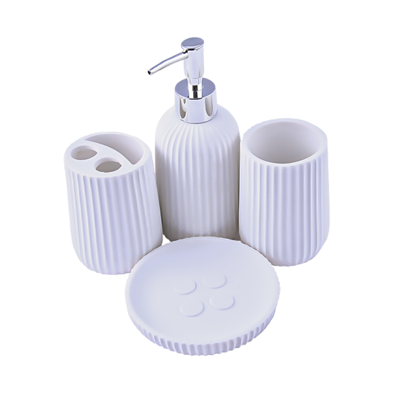 Լոգարանի պարագաների հավաքածու AG242-16-10 սպիտակ գրանիտ 4 կտոր