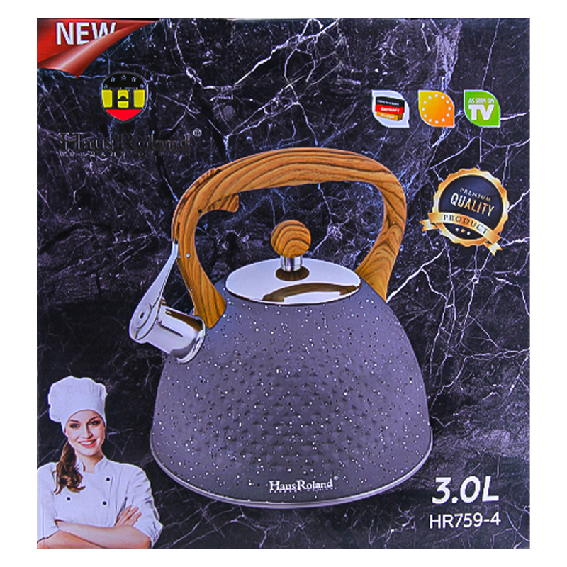 Թեյնիկ սուլիչով HausRoland HR759-4 չժանգոտվող պողպատ 3լ AG243-37-1 2