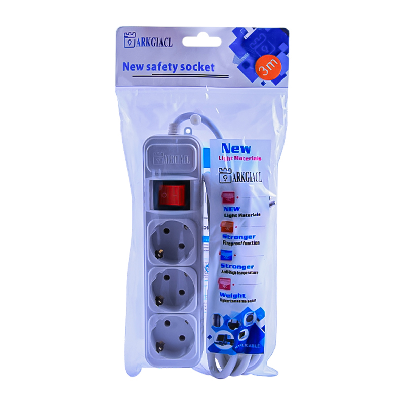 Երկարացման լար անջատիչով ARKGIACL AG243-14-3 3մ 3 տեղանոց