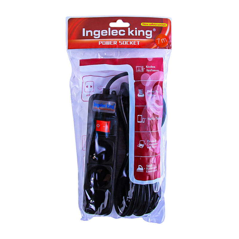 Երկարացման լար անջատիչով Ingelec King AG243-14-3 7մ 3 տեղանոց