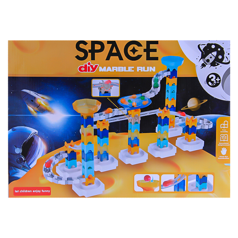 Խաղ պլաստմասե կոնստրուկտոր-լաբիրինթոս Space DIY Marble Run YDX306 շարիկի ճանապարհ սարքելու համար 110 կտոր 3+