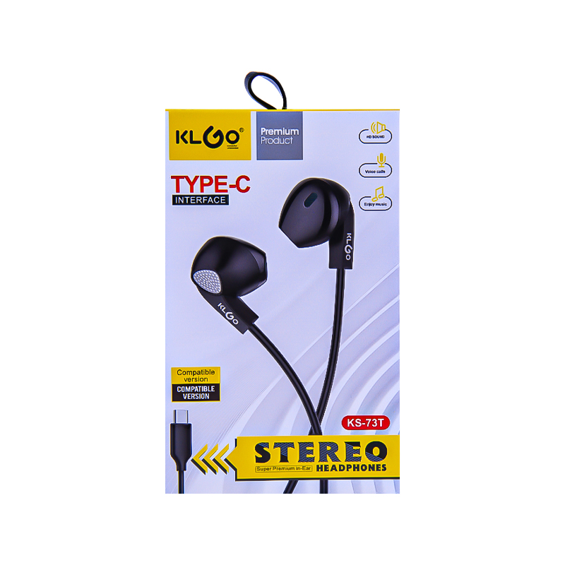Լարային ստերեո ականջակալներ KLGO KS-73T TYPE-C միկրոֆոնով AG251-13-43