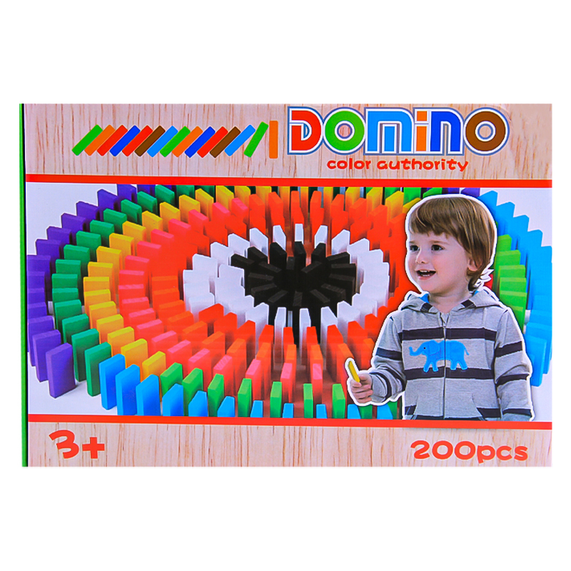 Ժամանցային սեղանի խաղ բազմագույն դոմինոյի հավաքածու AG251-29-12 փայտ 200 կտոր 3+