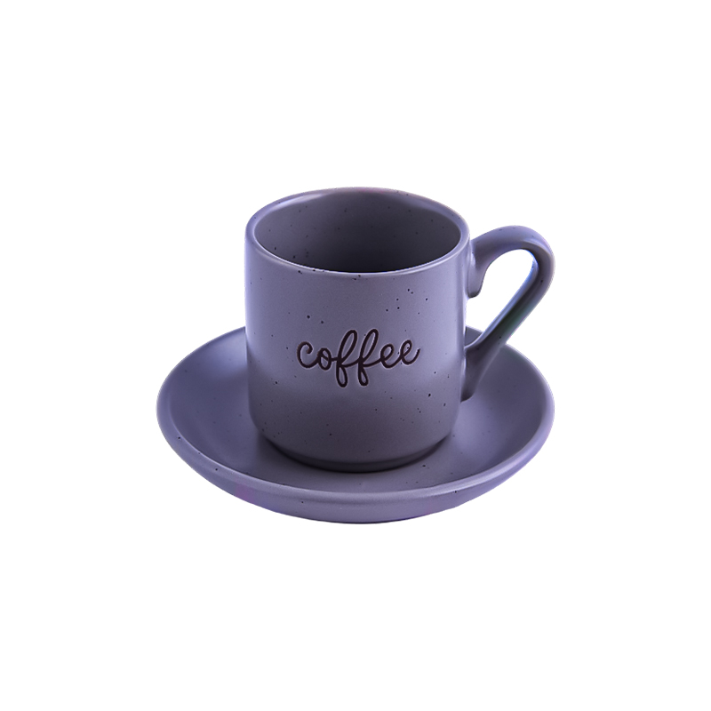 Սուրճի բաժակների հավաքածու Coffe AG251-11-10 մոխրագույն կերամիկա 6 հատ