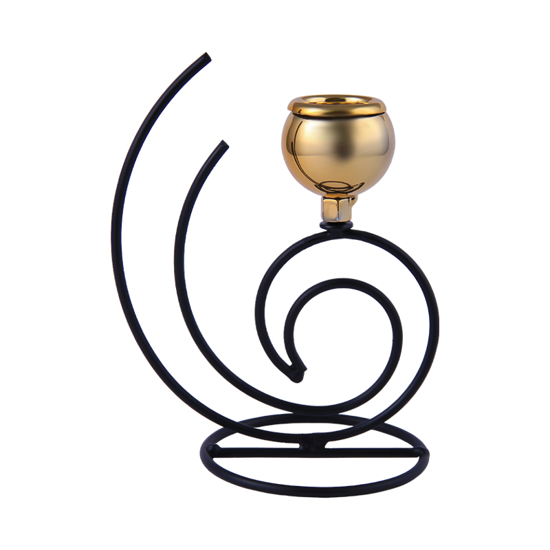 Մոմակալ AG251-21-5 սև-ոսկեգույն մետաղ 1 մոմի համար