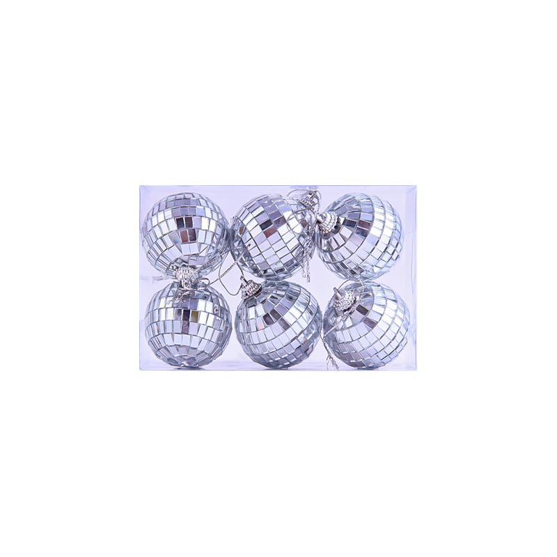 Տոնածառի կլոր խաղալիքների հավաքածու AG25C-1-73 արծաթագույն 5սմ 6 հատ