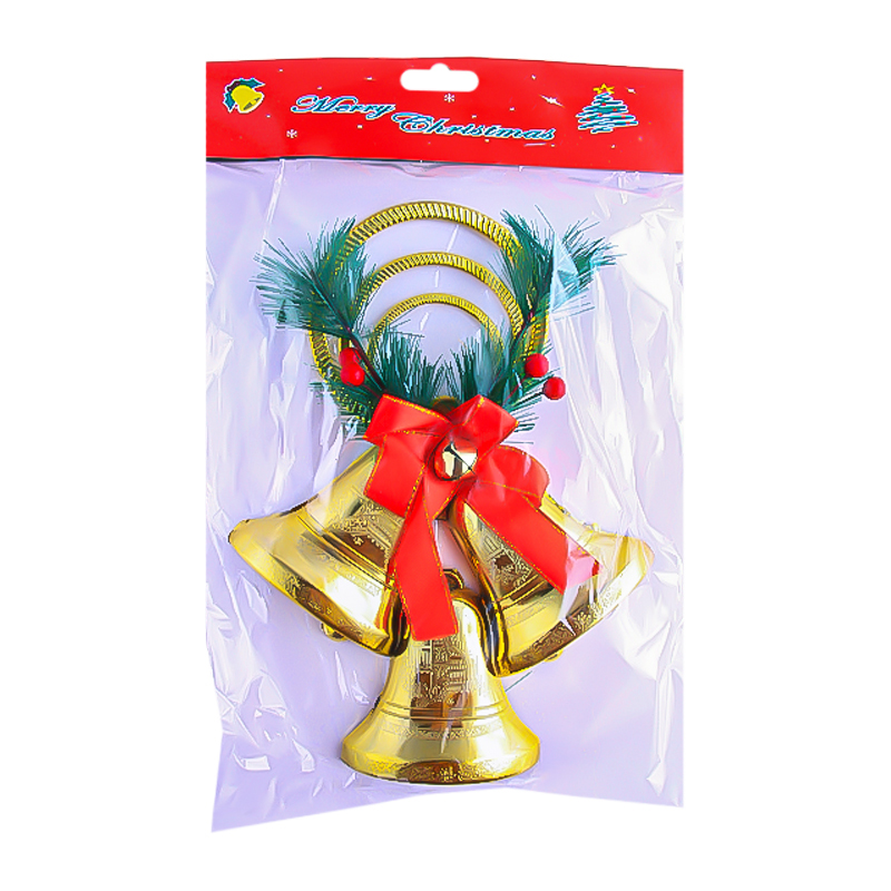 Ամանորյա դեկորատիվ զարդարանք ոսկեգույն զանգեր AG25C-1-14 3 հատ