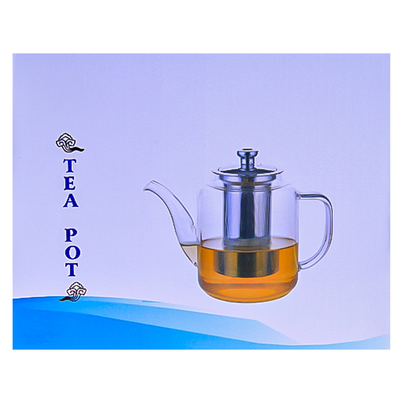 Թեյնիկ-թրմիչ TEA POT ZH-1200 AG253-21-13 ապակի մետաղական կափարիչով 1200մլ 2