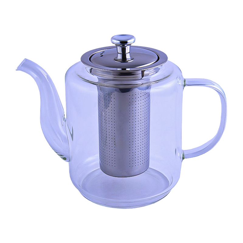 Թեյնիկ-թրմիչ TEA POT ZH-1200 AG253-21-13 ապակի մետաղական կափարիչով 1200մլ