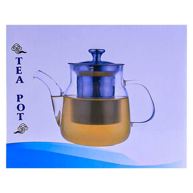 Թեյնիկ-թրմիչ TEA POT AG253-21-21 ապակի մետաղական կափարիչով 450մլ 2