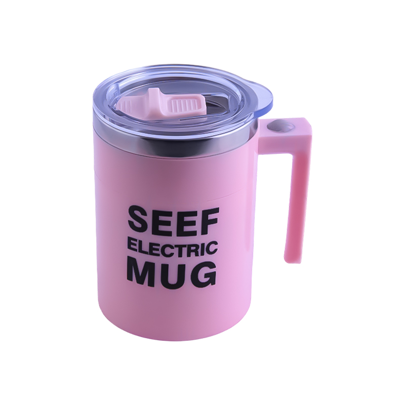 Թերմոս-բաժակ ավտոմատ խառնիչով Seef AG253-22-15 վարդագույն չժանգոտվող պողպատ 400մլ