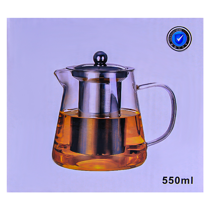 Թեյնիկ-թրմիչ AG253-21-23 ջերմակայուն ապակի բամբուկե կափարիչով 550մլ 2