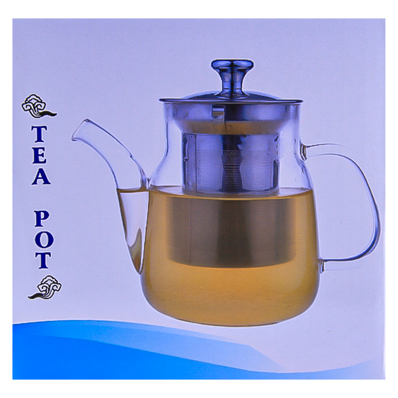 Թեյնիկ-թրմիչ Weimei AG253-21-20 ապակի փայտե բռնակով 1200մլ 2