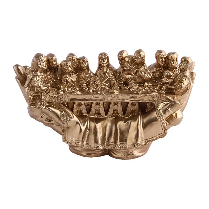 Հուշանվեր արձանիկ «Խորհրդավոր Ընթրիքը ձեռքերի մեջ» 012 ոսկեգույն