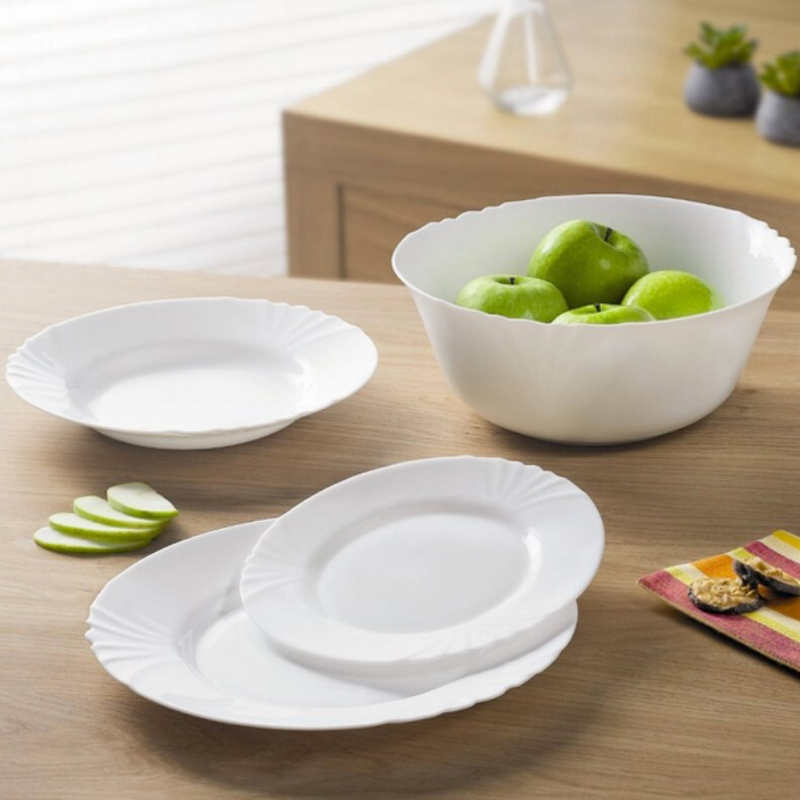 Կլոր ափսե Luminarc H4132 Cadix սպիտակ ապակե կերամիկա 25սմ 4