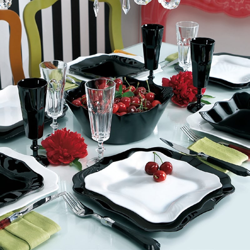 Ափսե Luminarc J1335 Authentic Black սև հարվածադիմացկուն ապակի 26սմ 4