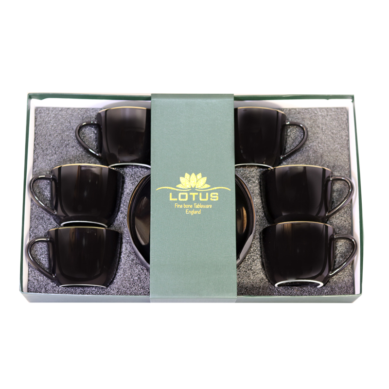 Սուրճի Բաժակ Lotus D02G-C905 90մլ սև փայլուն 6 հատ 2