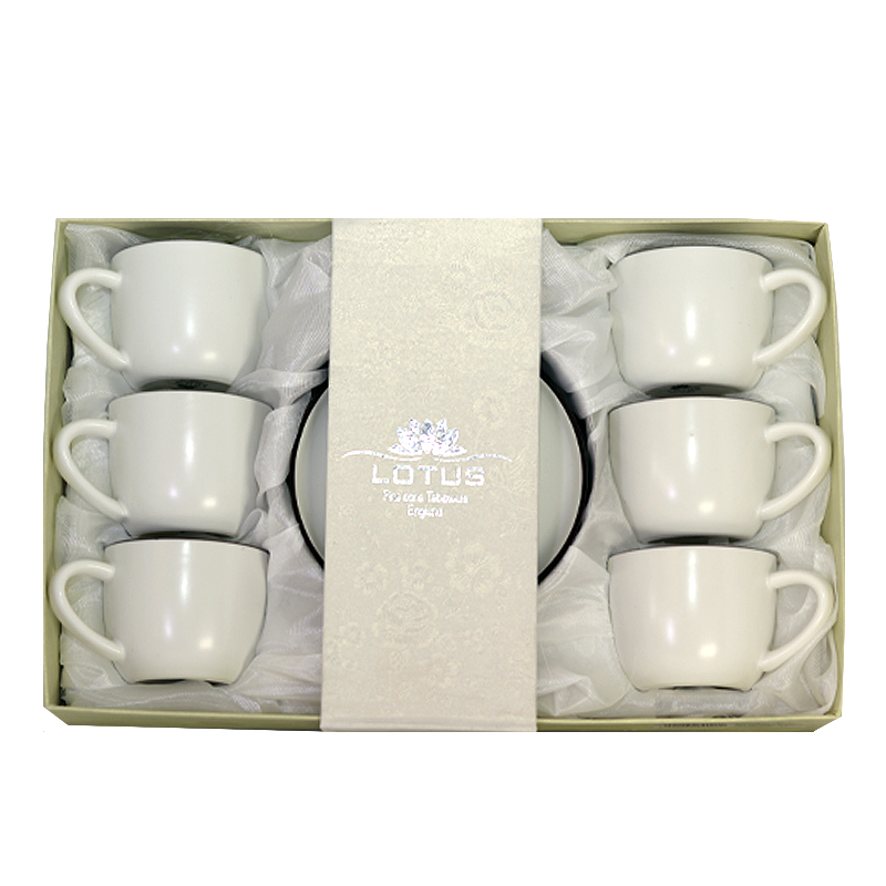 Սուրճի Բաժակ Lotus M01G-C905 90մլ սպիտակ անփայլ 6 հատ 2