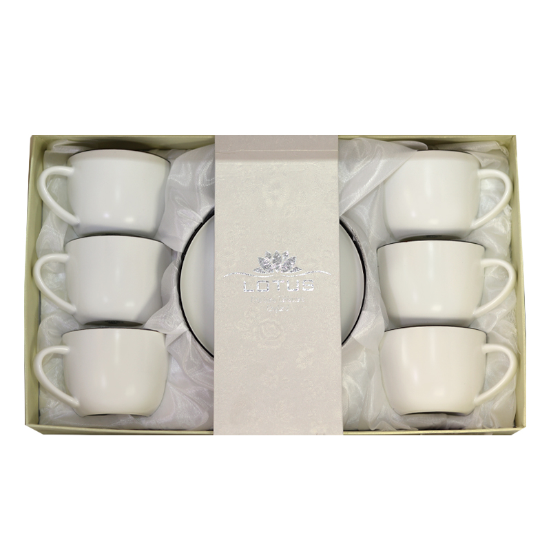 Թեյի բաժակ Lotus M01G-C904 240մլ սպիտակ անփայլ 6 հատ 2