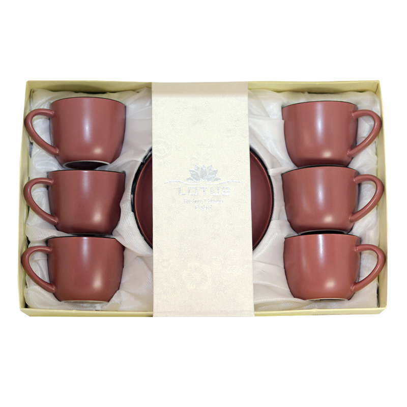 Սուրճի Բաժակ Lotus M08-C905 90մլ մանուշակագույն անփայլ 6 հատ 2