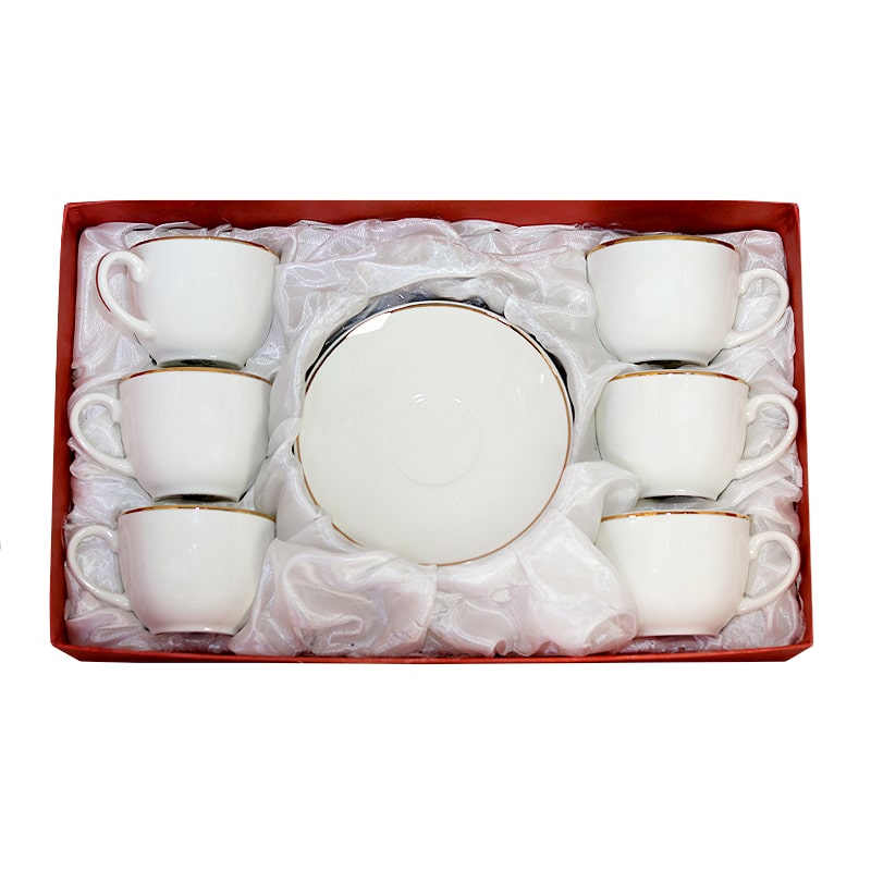 Սուրճի բաժակ Lotus 132CS կերամիկա ոսկեգույն եզրագծով 6 հատ 2