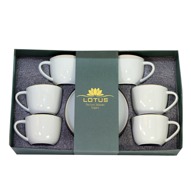 Թեյի բաժակ Lotus D19G-C904 240մլ մոխրագույն փայլուն 6 հատ 2