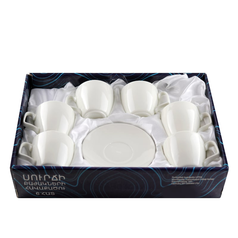 Սուրճի բաժակ Lotus T155 կերամիկա 100մլ սպիտակ 6 հատ 2