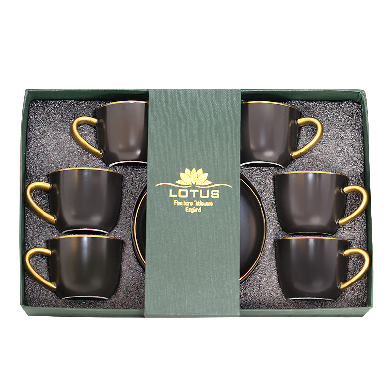 Սուրճի Բաժակ Lotus M02H-C905 90մլ սև անփայլ 6 հատ 2