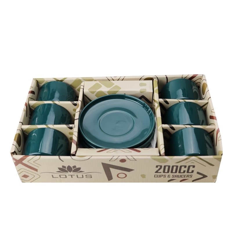 Թեյի բաժակ Lotus ODR5112-9 մուգ կանաչ կերամիկա 200մլ 6 հատ 2