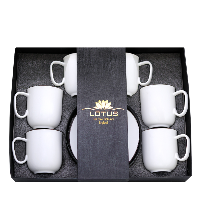 Թեյի բաժակ Lotus M01-C914B 250մլ սպիտակ անփայլ 6 հատ 2