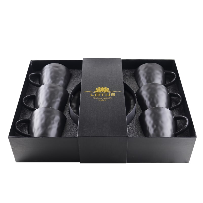 Թեյի բաժակ Lotus M02-C804 կերամիկա 250մլ սև 6 հատ 2