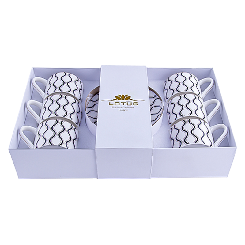 Թեյի բաժակ Lotus QY567C-Y632 սպիտակ կերամիկա 250մլ 6 հատ 2