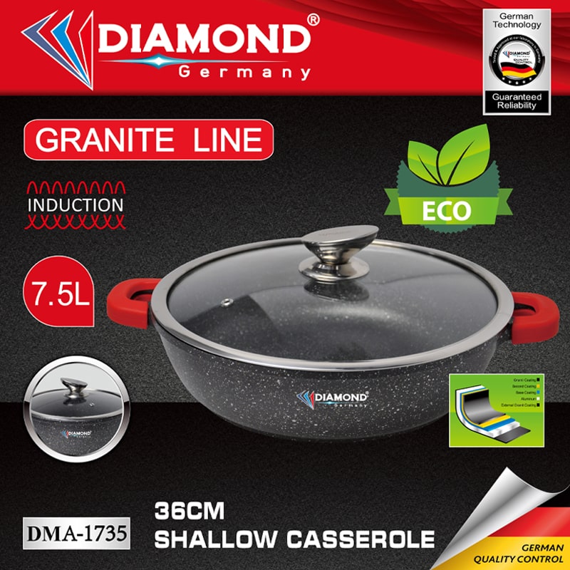 Թավա Diamond DMA-1735 Ալյումին/Գրանիտ 36սմ 7.5լ Շագանակագույն 4